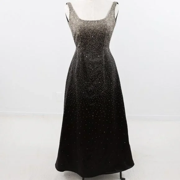 Vintage 50s 60s Formal Gown 6 Medium Hollywood Glam Princess Dress Black - Picture 9 of 9